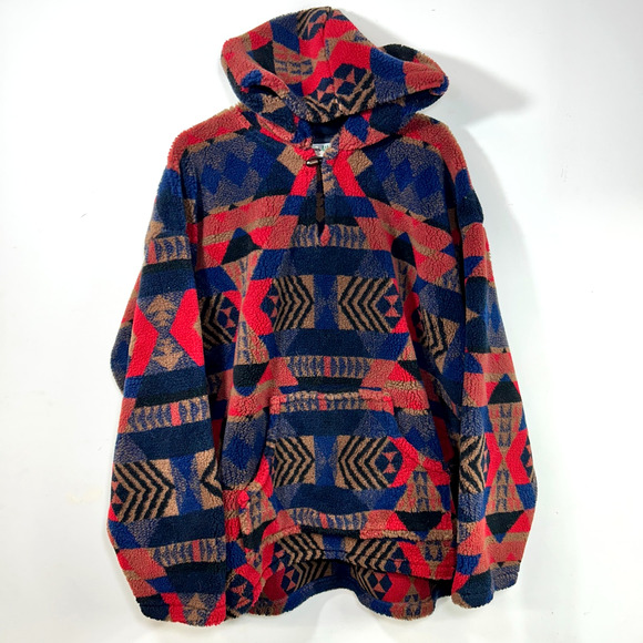 EMS Vintage 90s Fleece XL USA MADE Eastern Mountain Sports Geometric - Picture 10 of 10